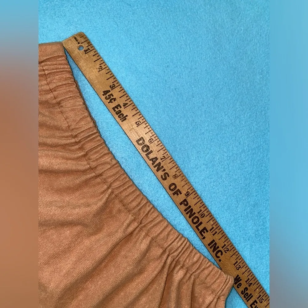 HANDMADE Tiered faux suede maxi skirt elastic stretchy waistband size M to L Tan Size M - Image 6