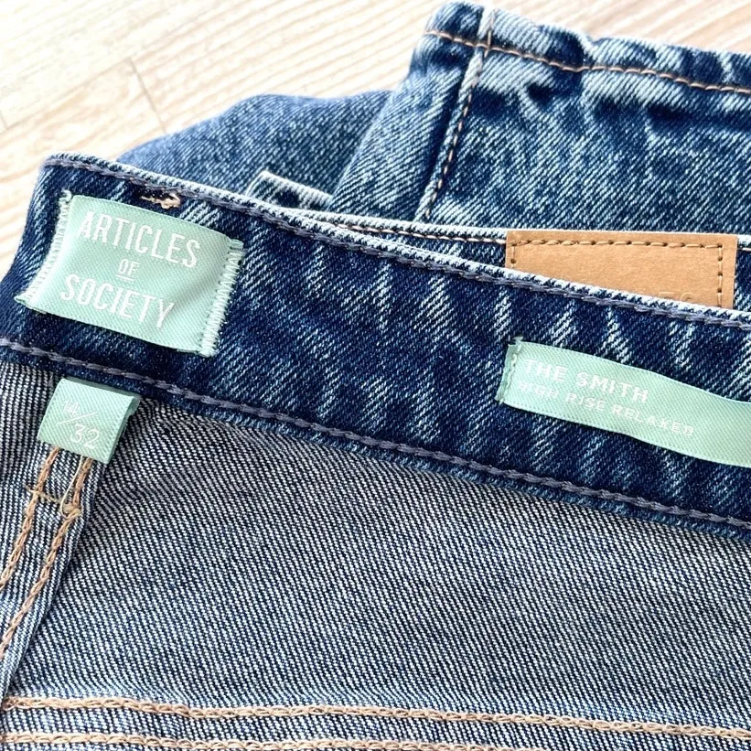 Articles of Society The Smith High Rise Relaxed‎ Jeans | Deep Lake Size 14 - Image 4