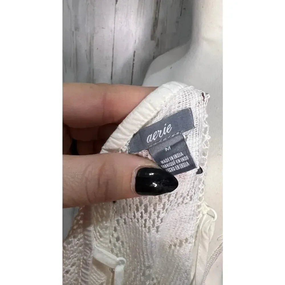 Aerie Women's Medium Ivory Lace Hi-Low‎ Swimsuit Coverup Dress - Image 5