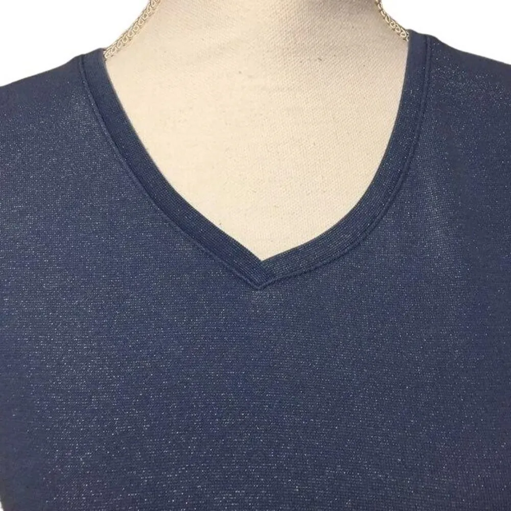 Faded Glory T-Shirt Womens S Used V-Neck Blue - Image 3
