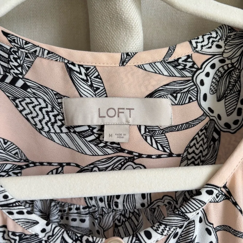 LOFT patterned long sleeve blouse - Image 3