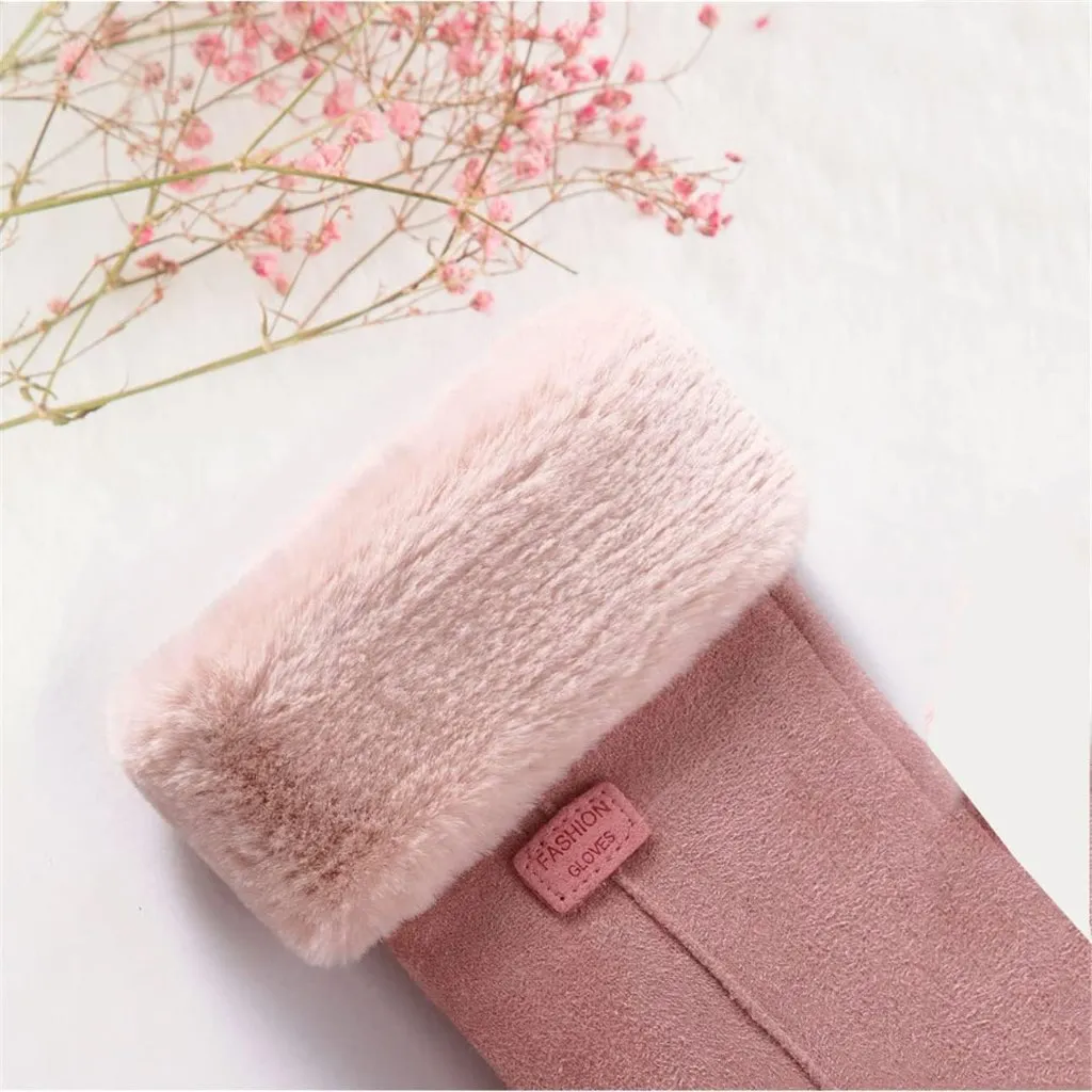 Women's Pink Cold Weather Warm Ladies Girls Ski Snow Gloves Touch Screen - Image 6