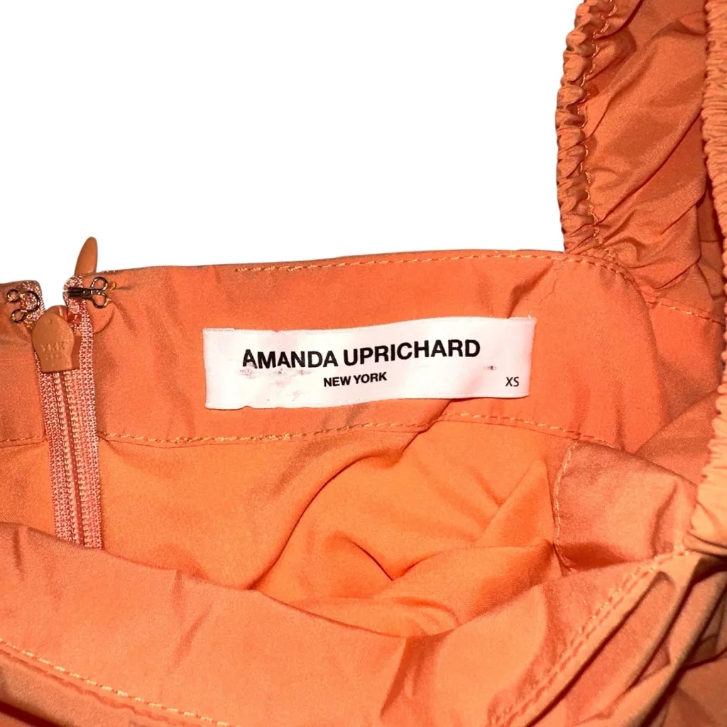 Amanda Uprichard Lucrezia Peach Orange Puff Sleeve Bodysuit XS - Image 4