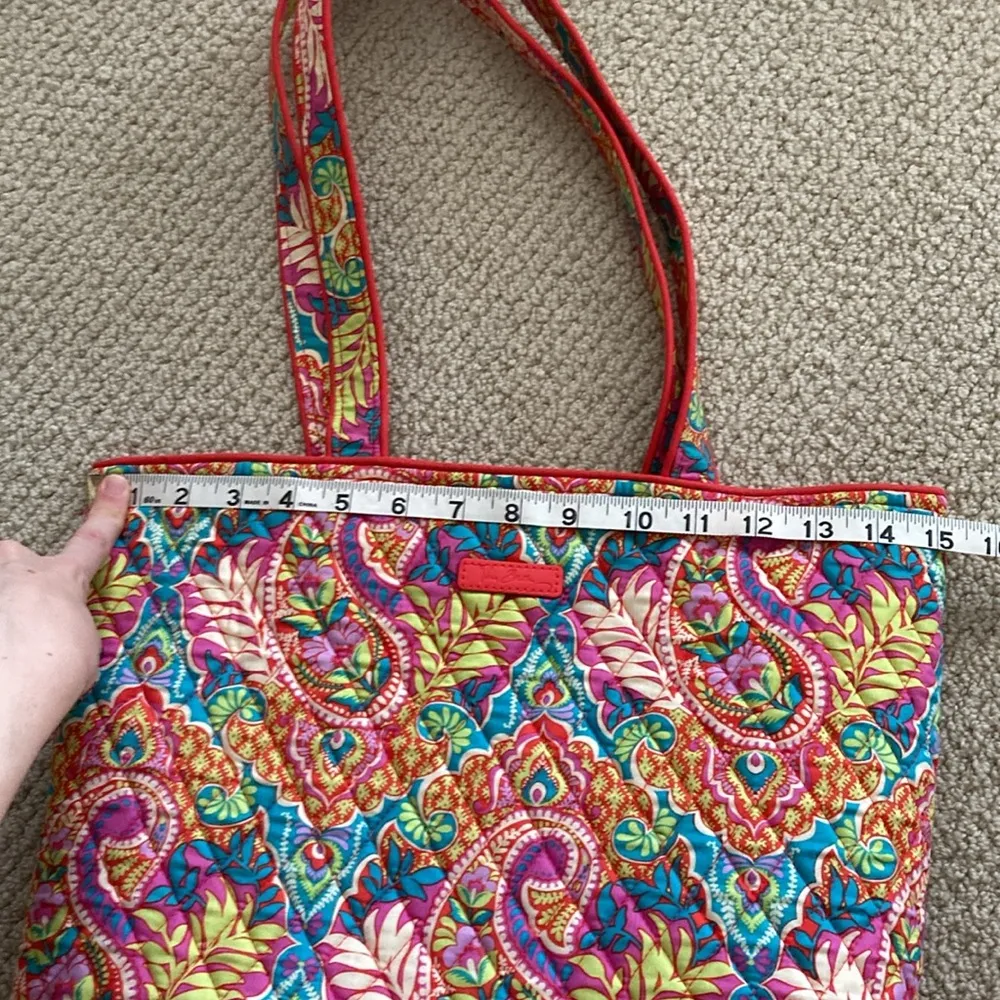 Vera Bradley Paisley Tote Bag Pink Blue Shoulder Handbag Medium Like New - Image 10