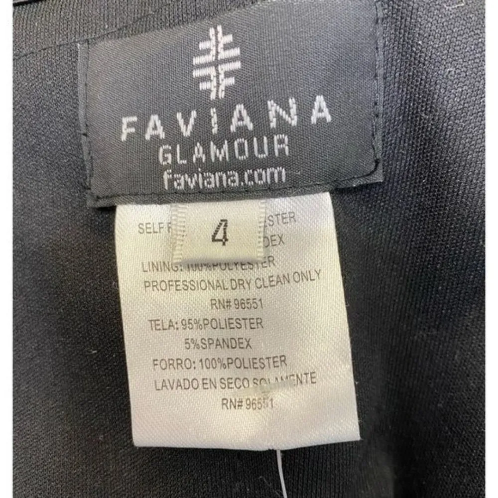 Faviana Lace Off-the-Shoulder Jersey Mini Dress Black Size 4 NWT - Image 3