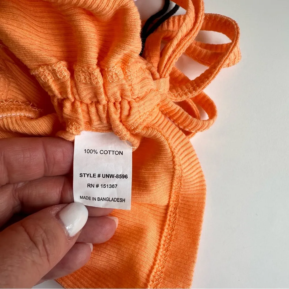 Deep V Neck Halter Top Orange SZ XS - Image 7