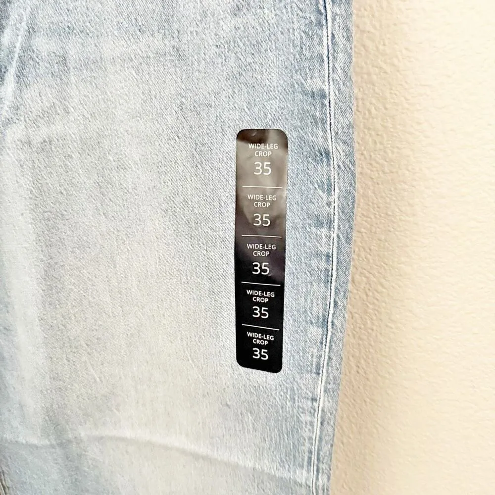 J. CREW | NWT Light Wash Wide Leg Crop Jean Stretch High Rise | Size 35, (20) - Image 5