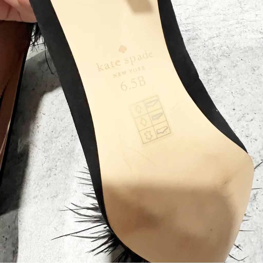 Kate Spade Zoey Pom Pom Kitten Heel Black Size 6.5 - Image 8