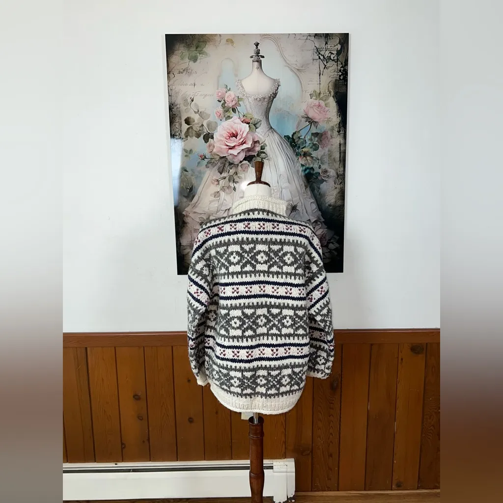 Awesome Vintage 1980s Rey Wear Wool Fair Isle Sweater! Size L - Image 4