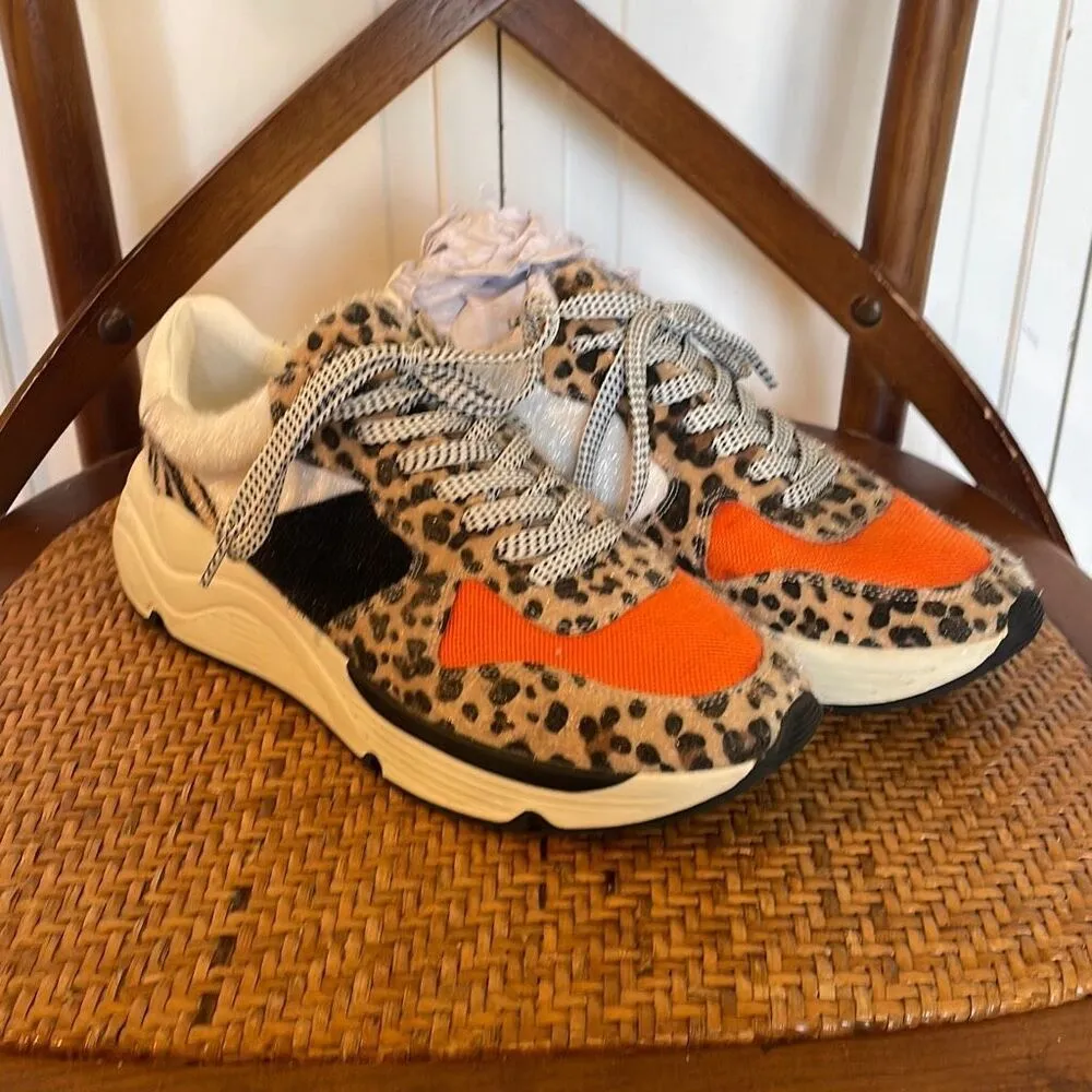 White Raven Loyal leopard print platform sneaker 6 Orange - Image 3