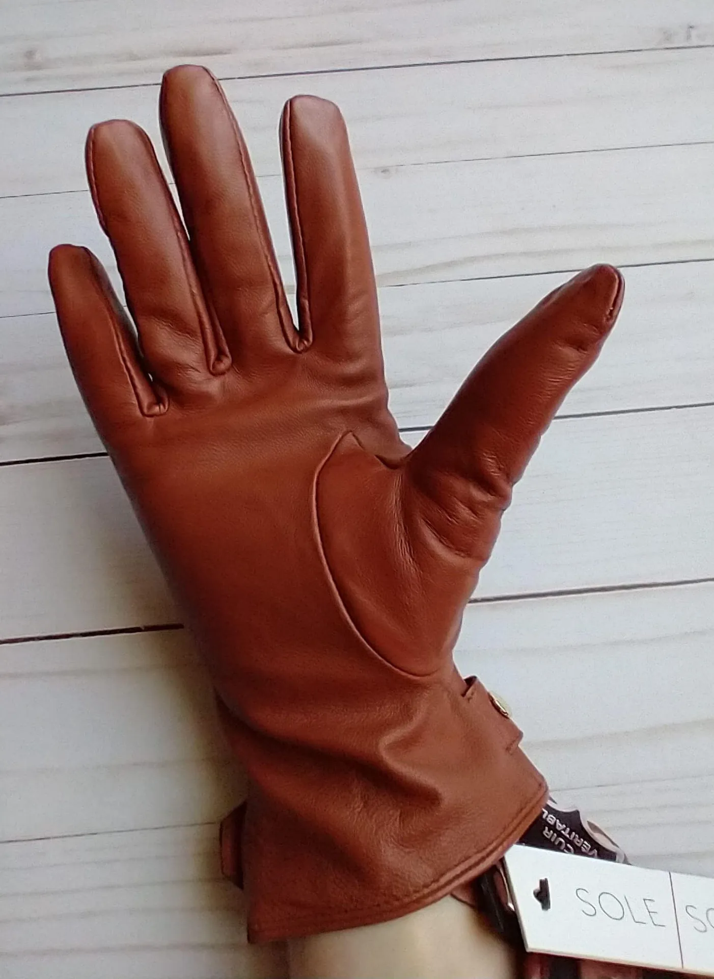 Leather Gloves with Studs NWT - Image 4