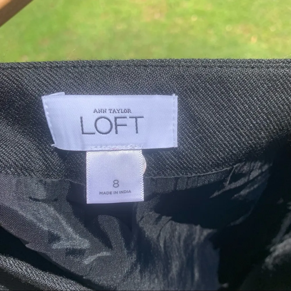 Ann Taylor LOFT Wool Blend Career Black Pleated Mini Skirt 8 - Image 7