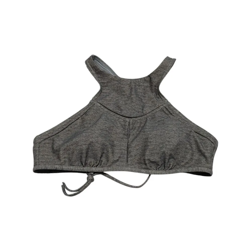 PrAna Azra Bikini Top High Neck Light Gray Swimwear Swim Womens Medium Strappy - Image 2