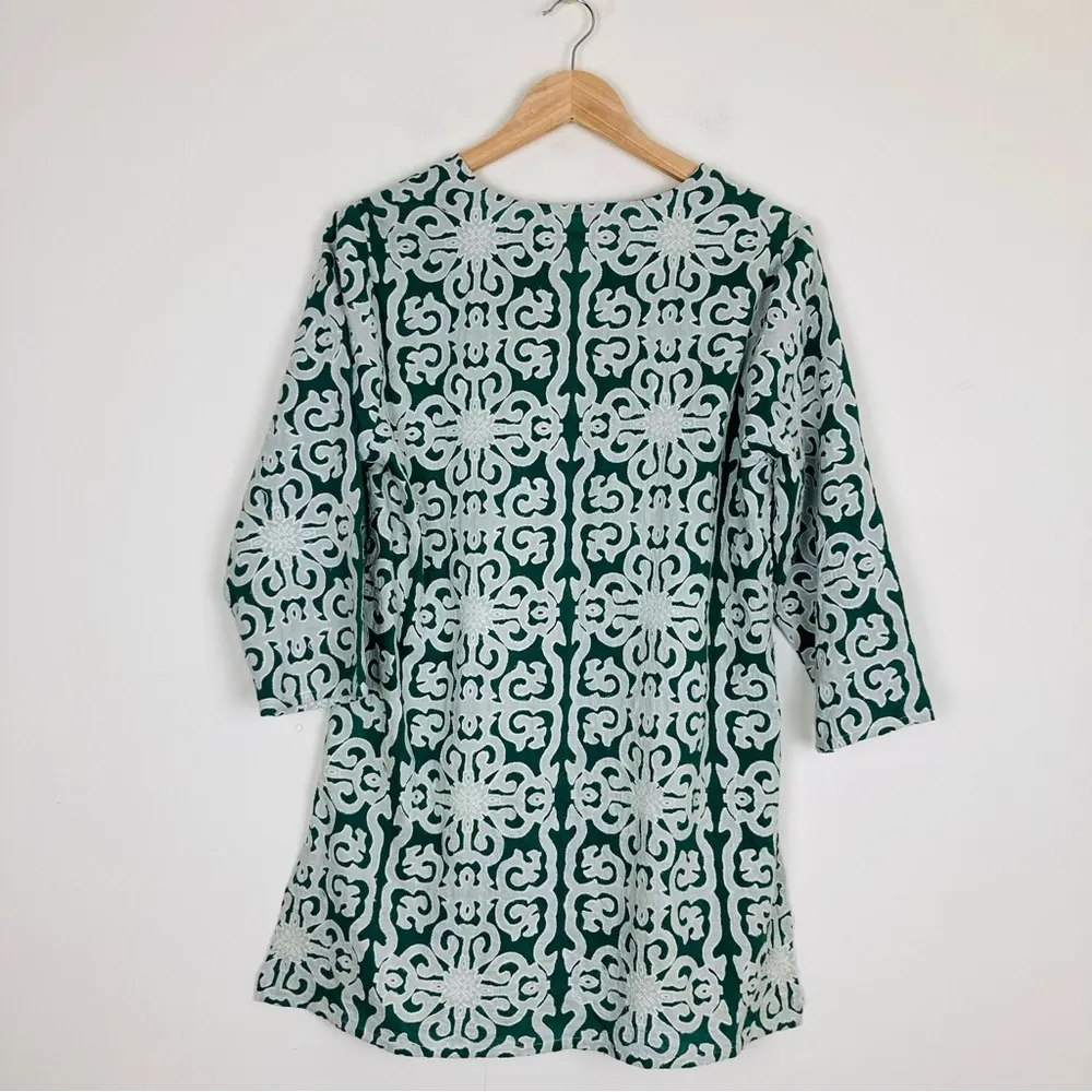 Roller Rabbit Appricus Kurt’s top or mini dress. Green with white appliqué. Med - Image 7