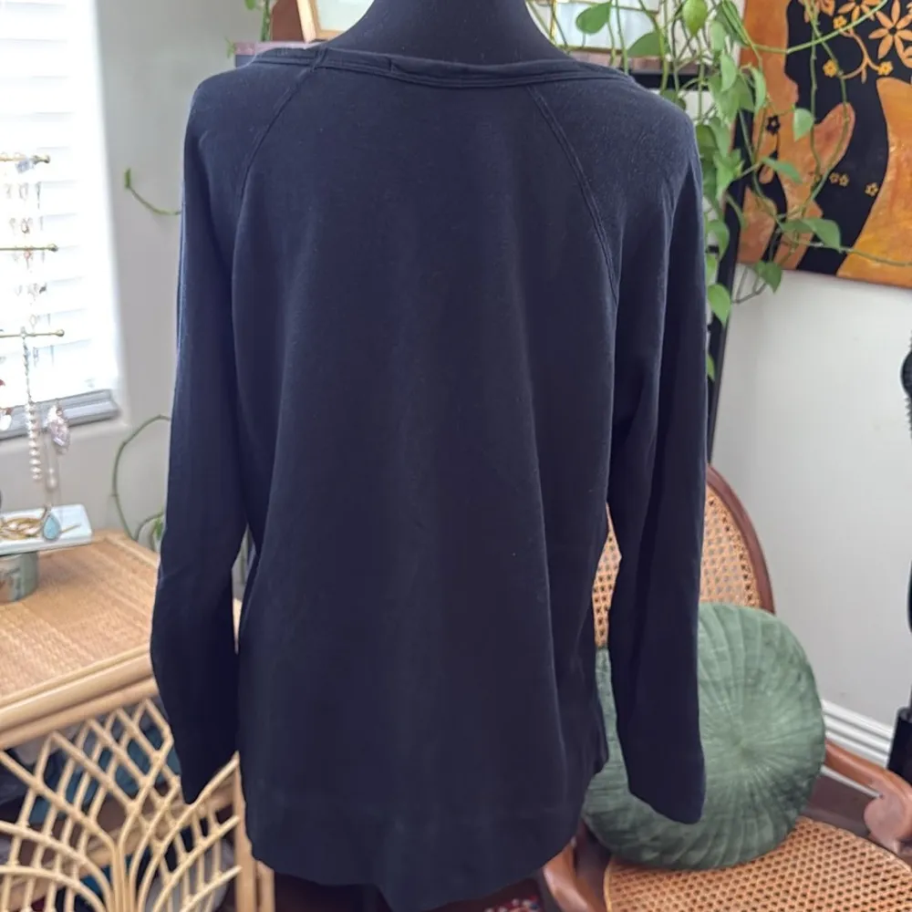 James Perse Black Vintage French Terry Sweatshirt - Image 2