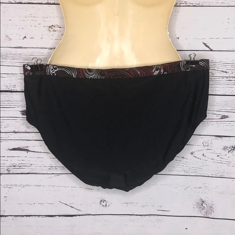 Mossimo NWT Size 20W/22W Black w/ Printed Trim Bathing Suit Swim Brief Bottom - Image 3