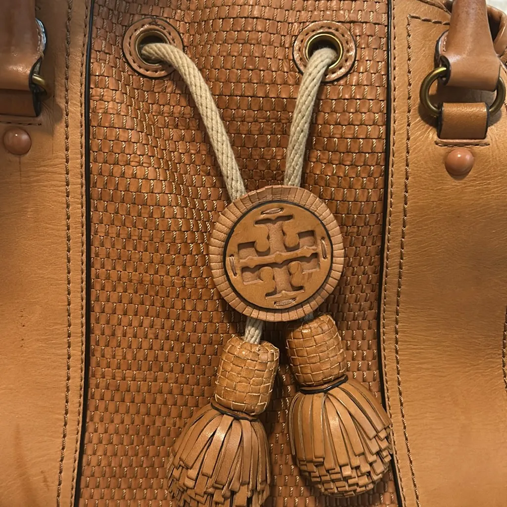 tory burch woven leather tote bag - Image 3