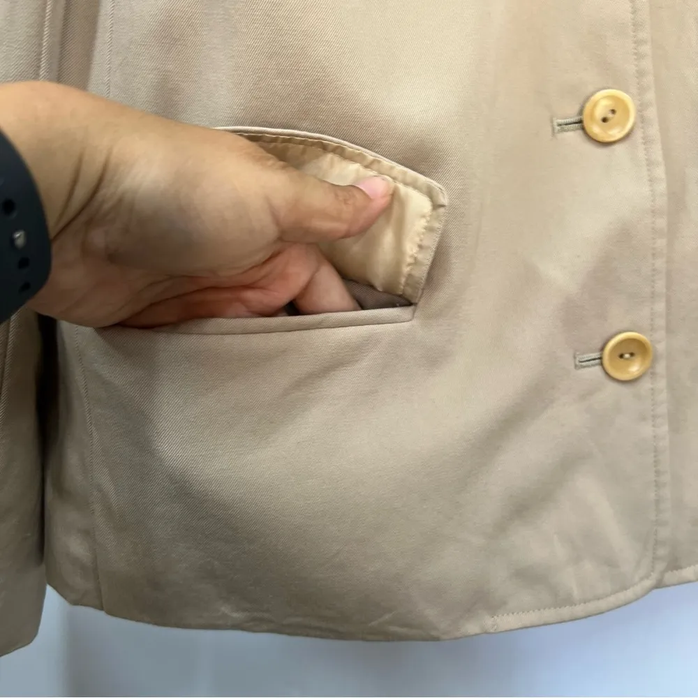 Talbots 8 vintage Tan Blazer button down wool cropped jacket See description - Image 10