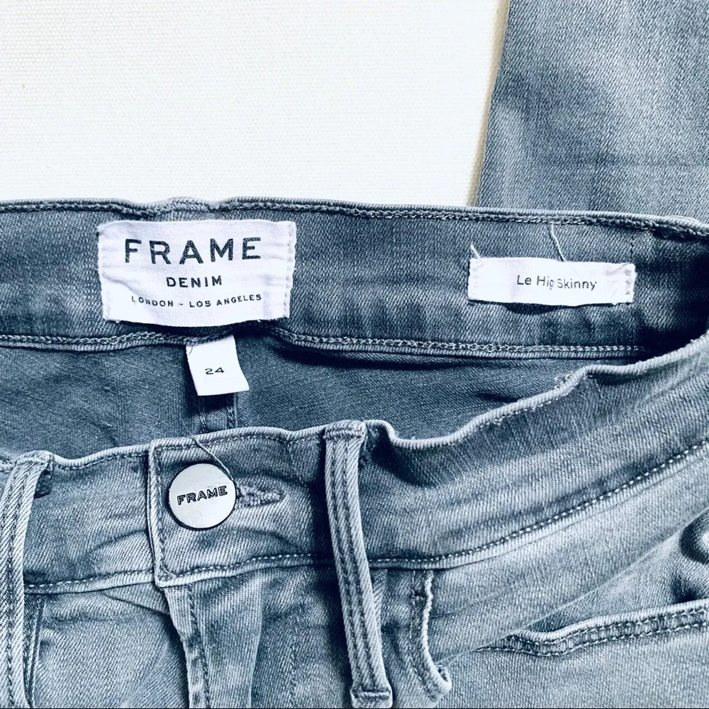 Frame Denim Gray Le High Skinny Jeans Size 24 - Image 11