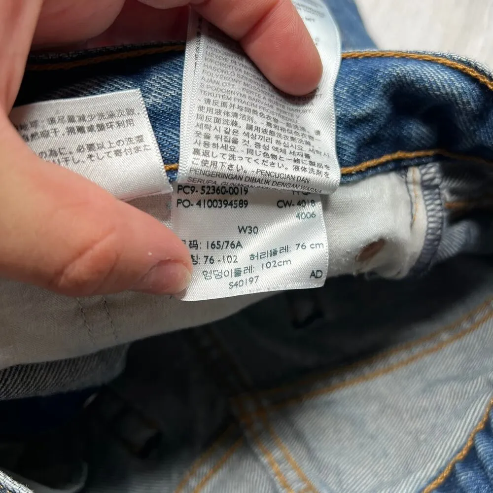 Levi's Wedgie Short High Rise Medium Wash Distressed Cut Off Denim Shorts Sz 30 - Image 12