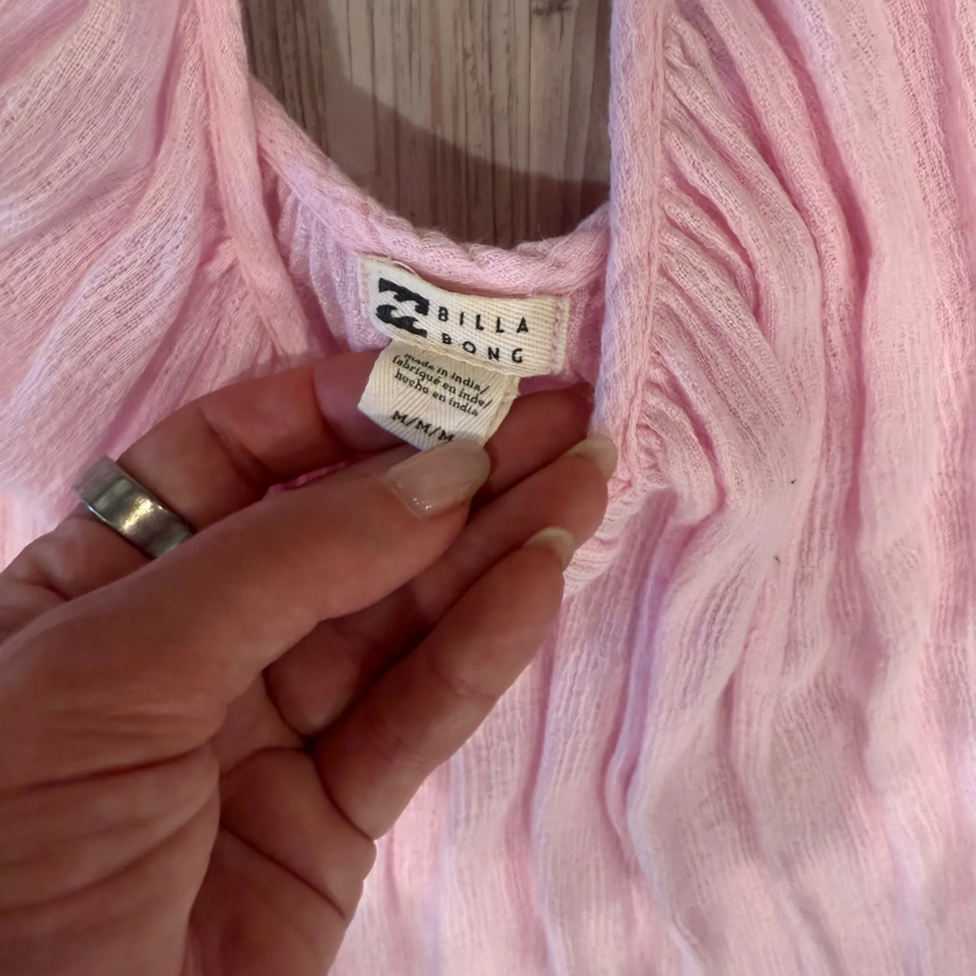 Billabong Soft Pink Textured Fabric - Image 2