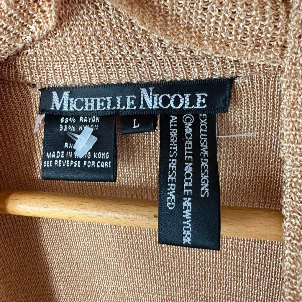 Vintage 80s 90s metallic gold knit sweater glam holiday New Year’s Eve size L Size L - Image 5