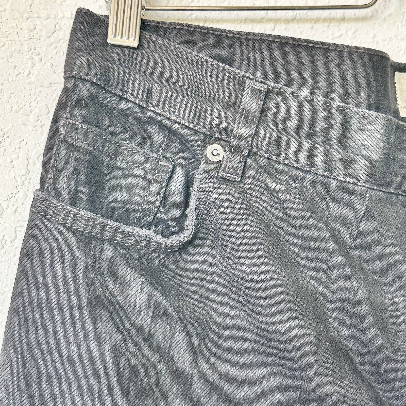 Free People Maggie Mid Rise Straight Black Jeans Distressed 29 - Image 12