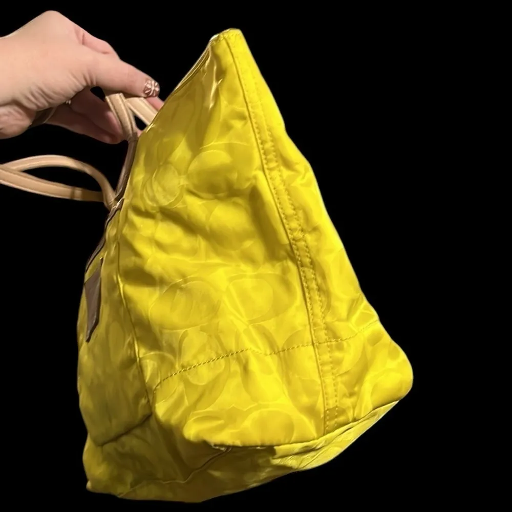 Coach Citrine Legacy Weekend Signature Nylon Tote - Image 5