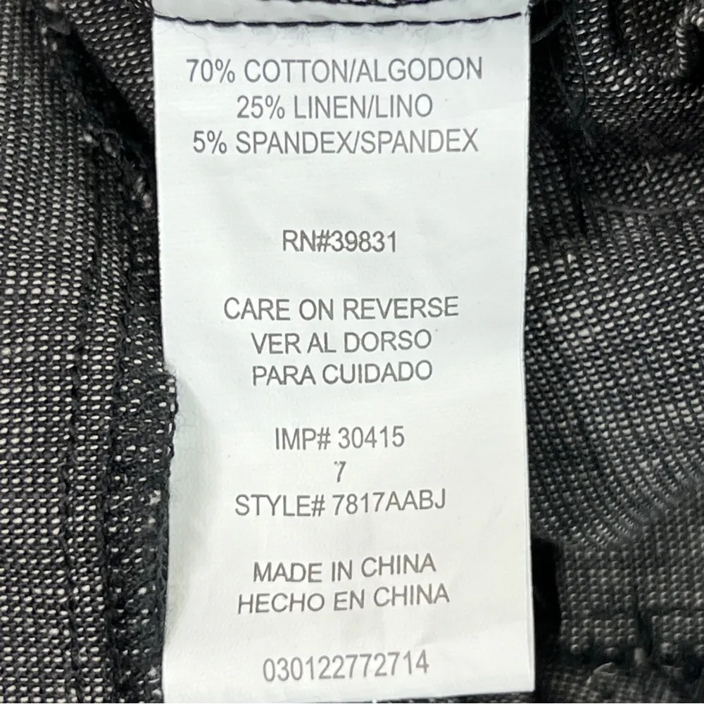 My Michelle Size 7 Cotton/Linen Blend Lightweight Gray/Black Dress Pants - Image 13