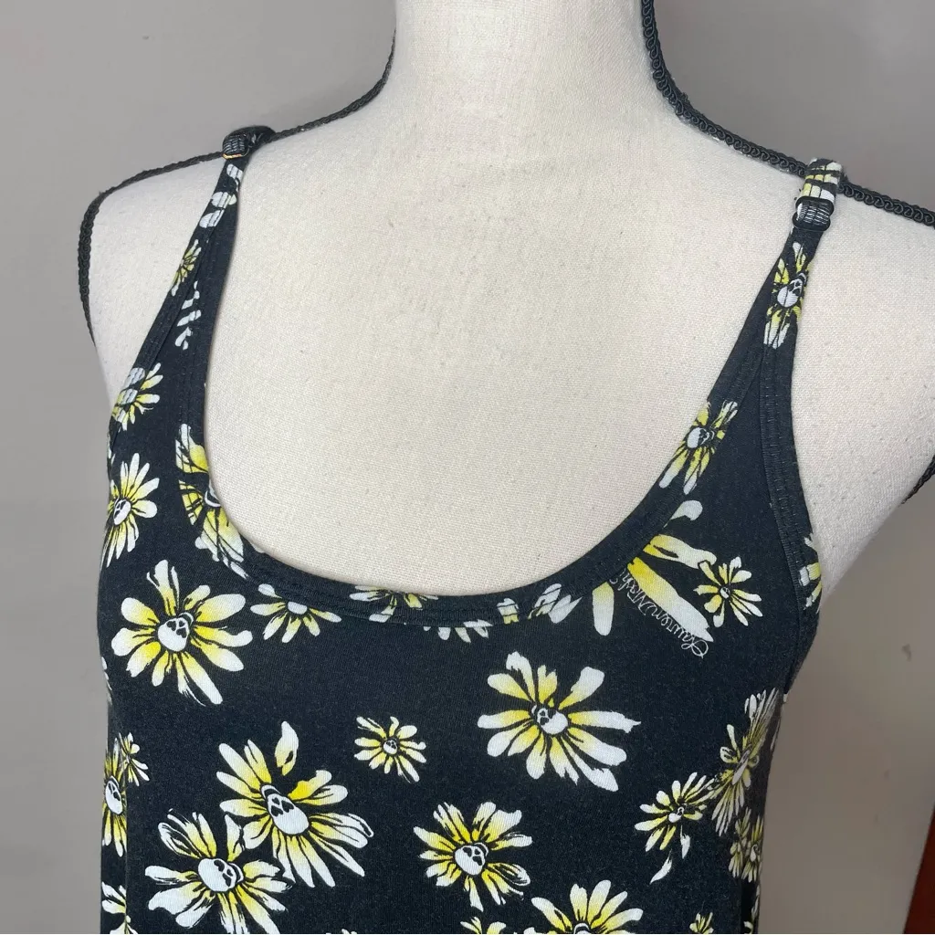 Lauren Moshi Zena Skull Daisy Flowers Floral Low Scoop Back Tank Top Extra Small - Image 4