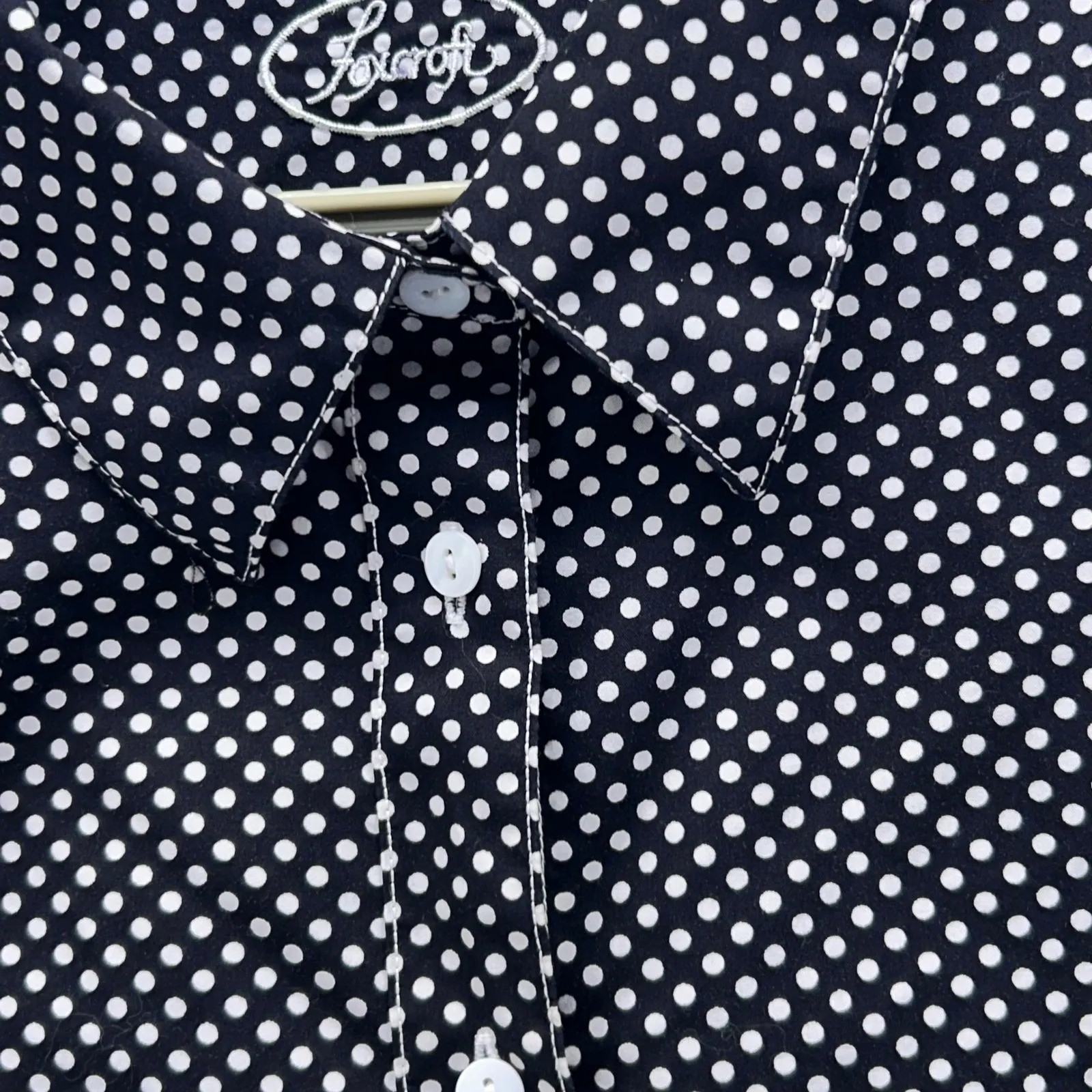 Foxcroft  Polka Dot‎ Button Up Top Black 18W - Image 9