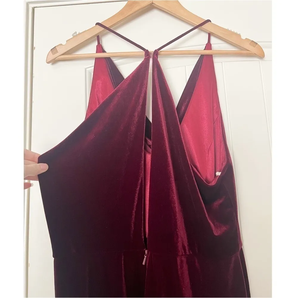 Jenny Yoo Collection Sullivan Velvet Dress Dark Berry - Image 6