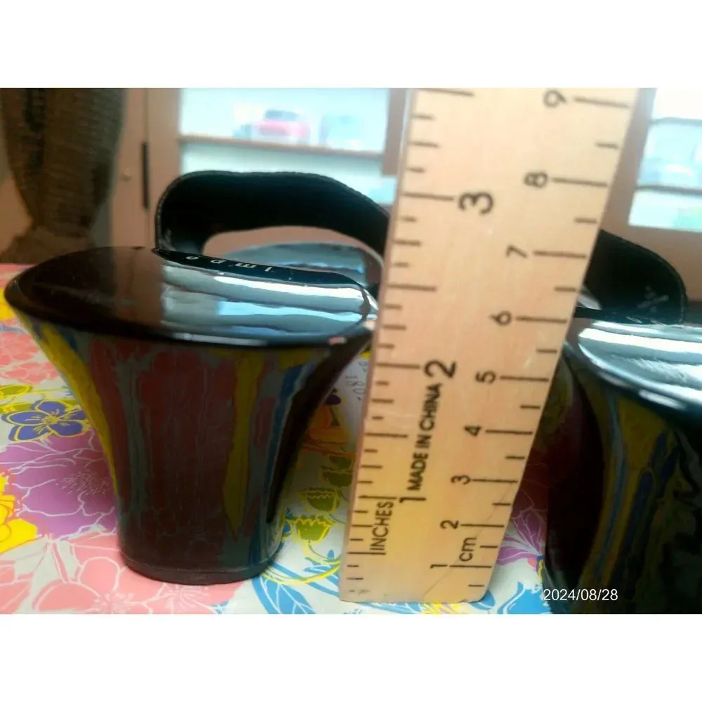 Impo  Black  Embroidered Slide Sandal Size 7  Red  Slide Open Toe - Image 10