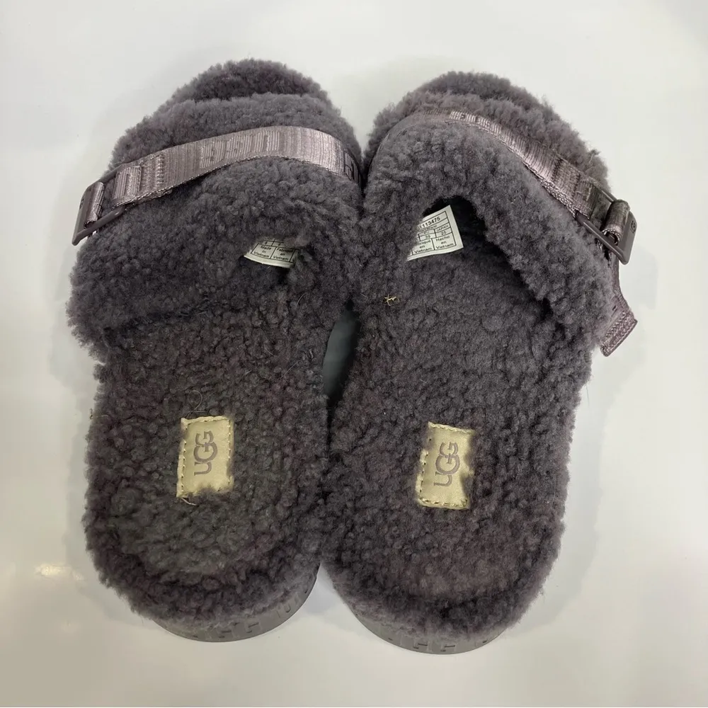 UGG Fluffita platform slip on sandals women’s size 8 purple casual trendy Sherpa - Image 6