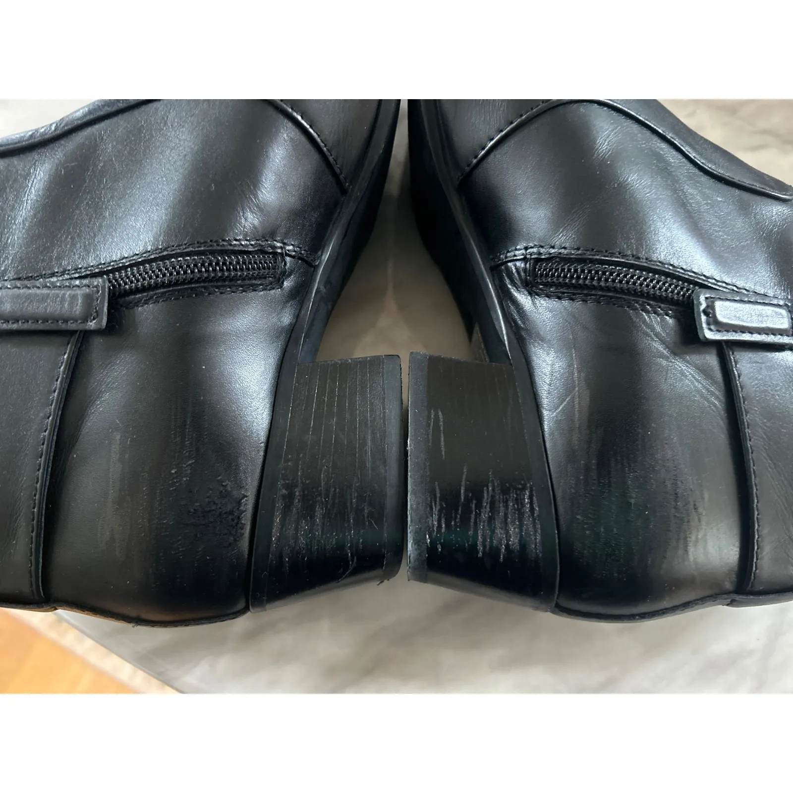 Aquatalia Flambay Black Leather Buckle Moto Ankle Chelsea Boot - Image 6