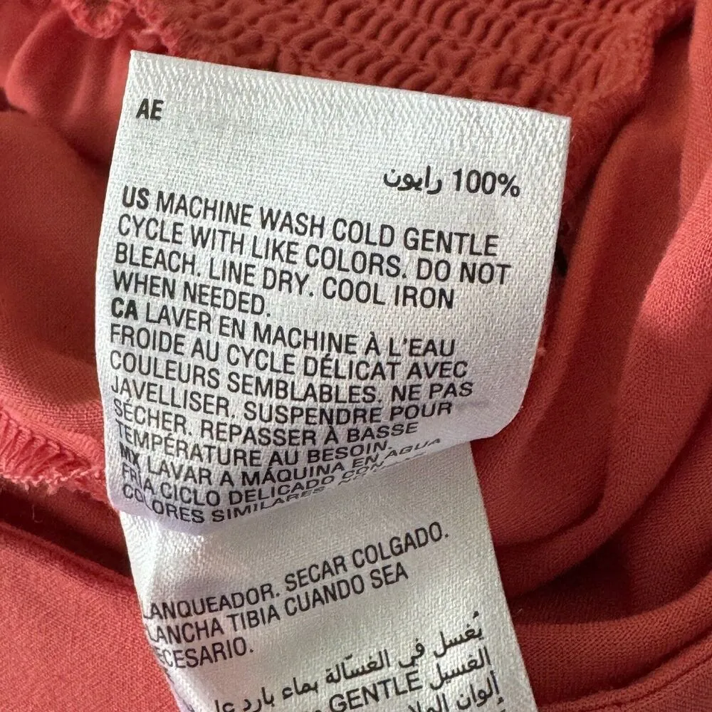 Bar III XX-Small Pants Wide Leg Mid-Rise Pull-On Smocked Belt Lightweight Coral - Image 7