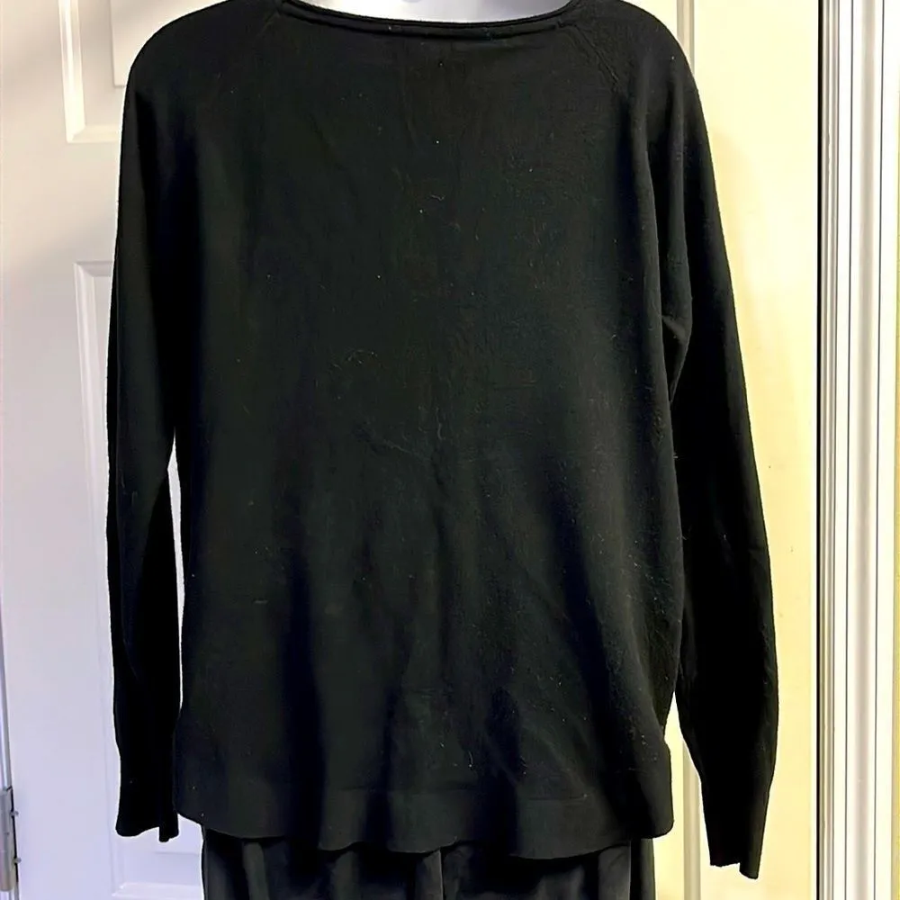 STACCATO Pullover Crewneck Black Tunic Sweater- Medium - Image 4