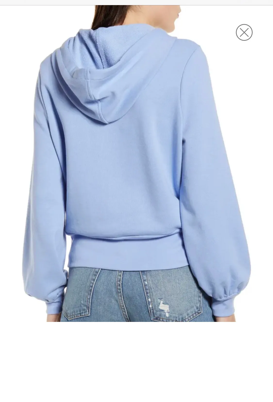 Bubble Sleeve Crop Pullover Hoodie 3X NWT - Image 2