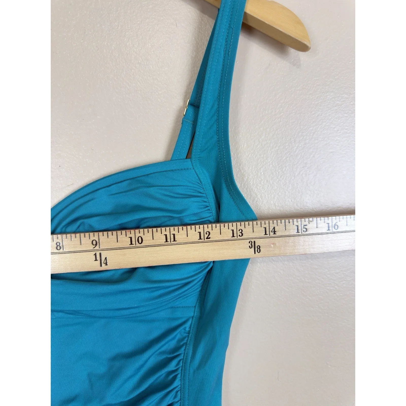 La Blanca Womens 6 Teal Island Goddess One Piece Swimsuit with Straps - Image 9