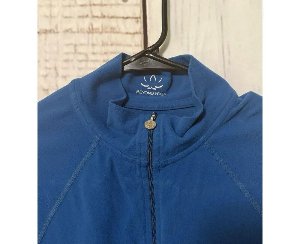 Beyond Yoga Supplex Original Jacket Mock Neck Full Zip Blue Size Small - Image 2