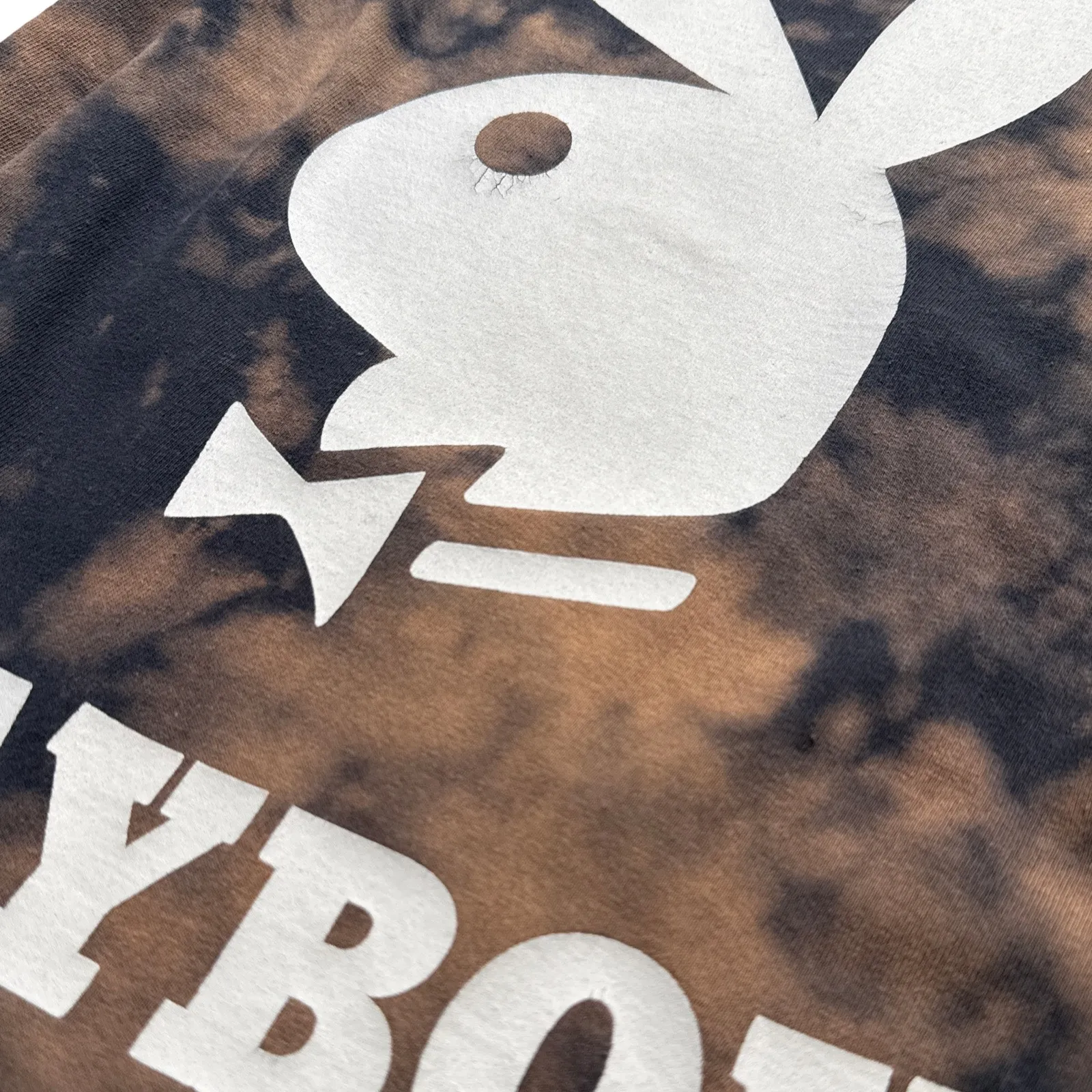 Playboy Brown Tie Dye Graphic T Shirt Bunny Logo Womens Size Small - Image 2