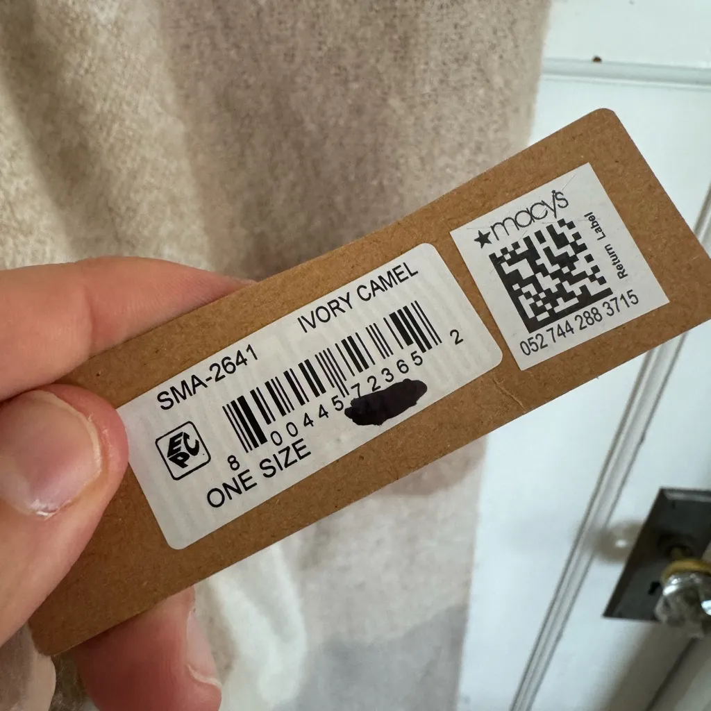 NWT Steve Madden ivory camel plaid scarf - Image 5