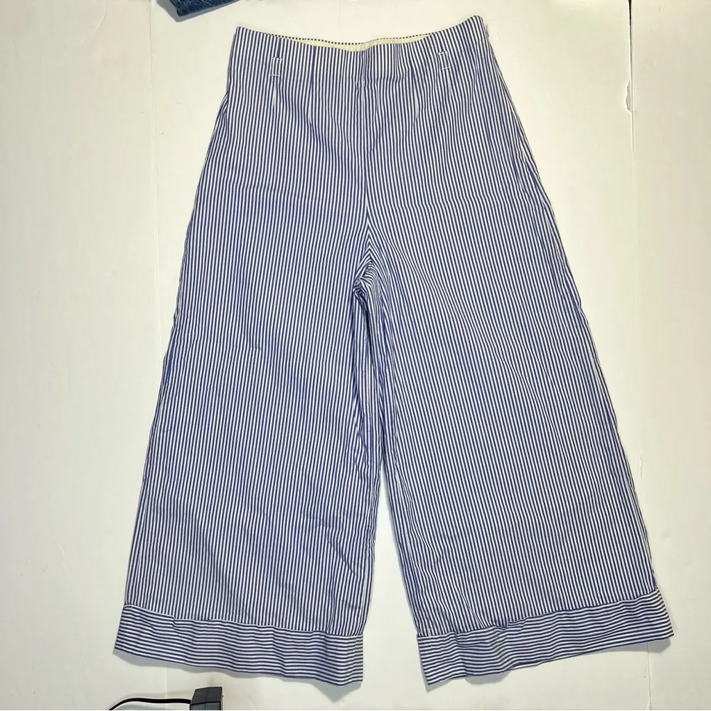 J. Crew Cuffed pant in shirting stripe wide leg size 0 - Image 2