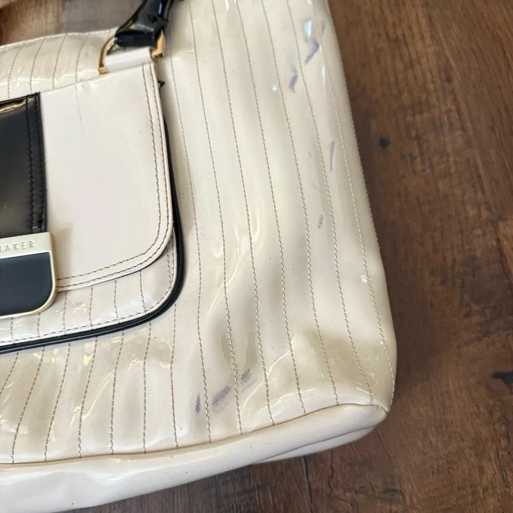 ecru & black PVC tote - Image 10