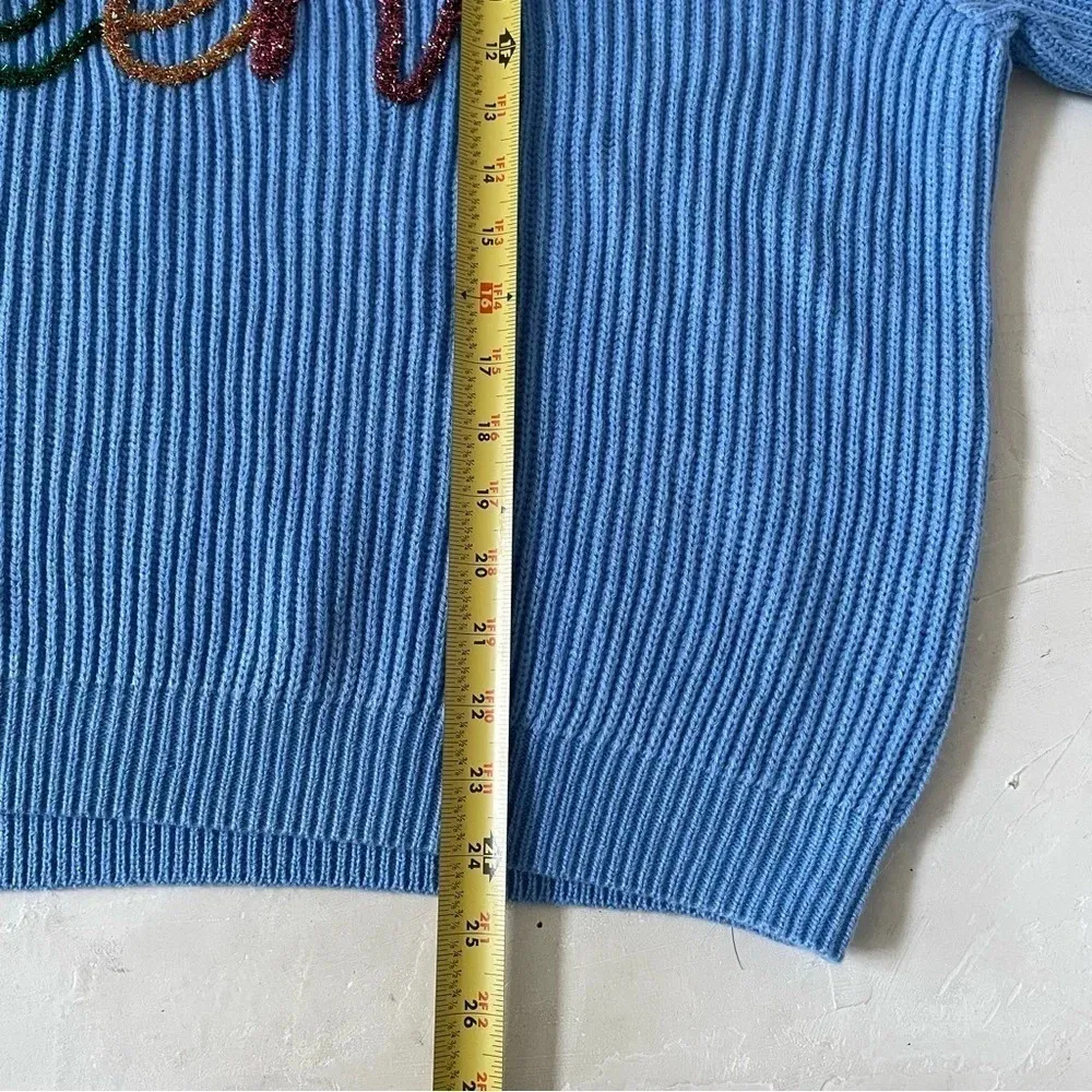Queen of Sparkles Vacay Queen Blue Sweater Size XXL - Image 5