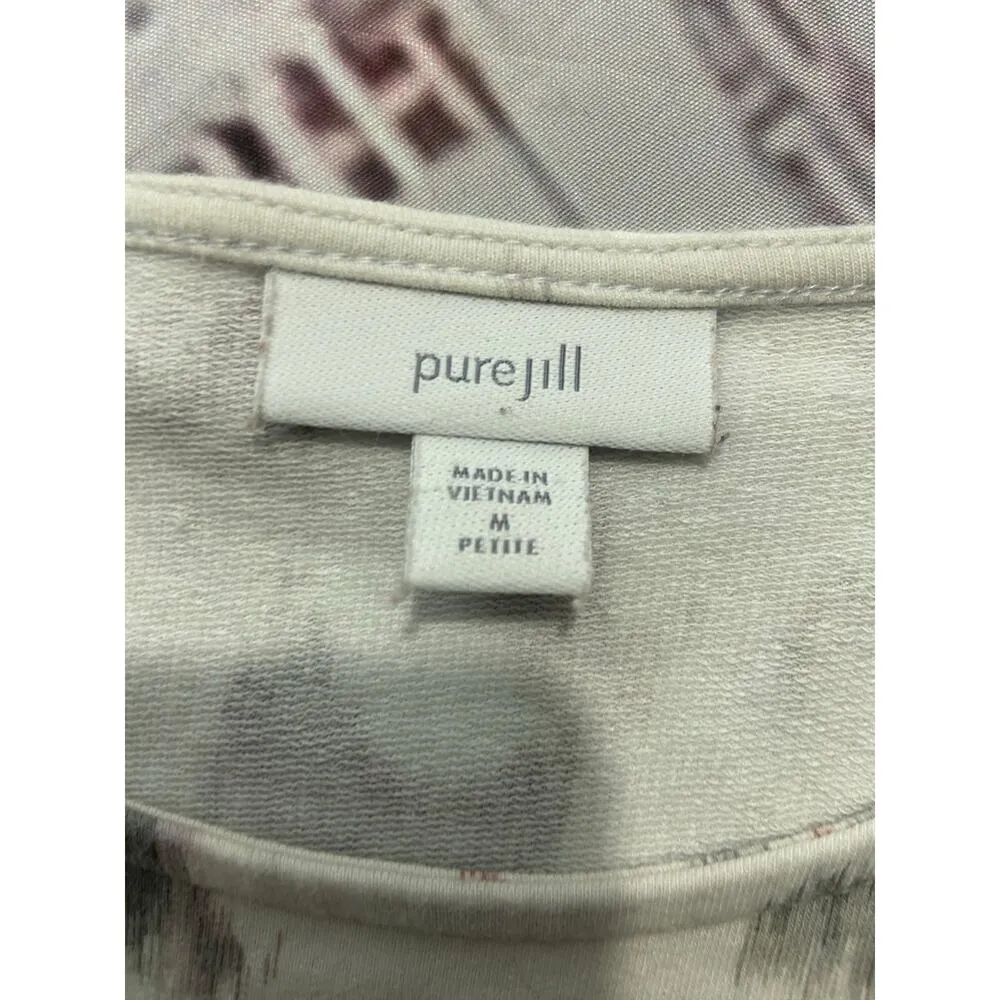 Pure Jill Sweatshirt Womens Mp Floral Watercolor Crew Neck Terry Cloth Stretch Size undefined - Image 2