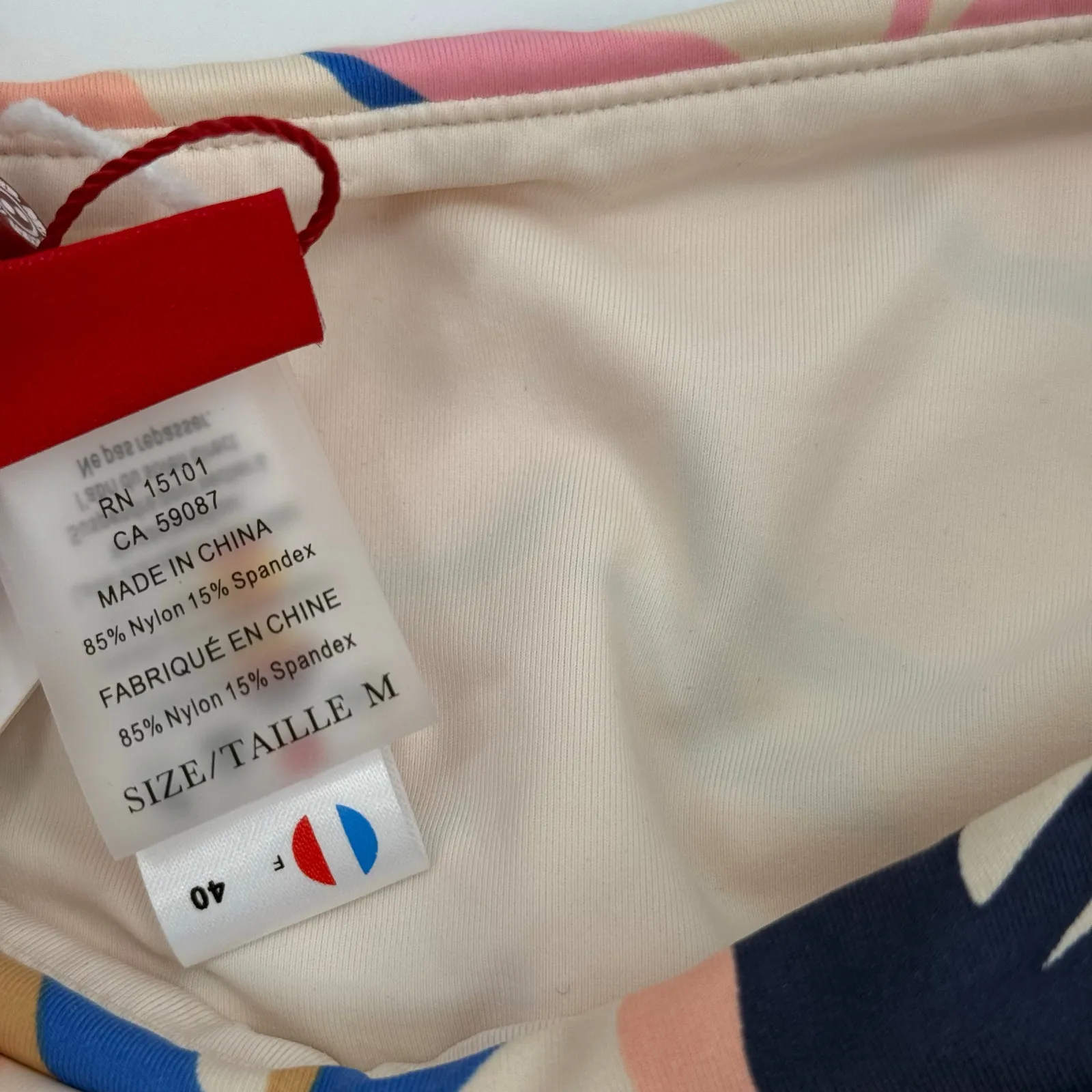 Red Carter Bikini Bottoms Size Medium Tropical Leaf Print HighRise Moonstone NWT - Image 7