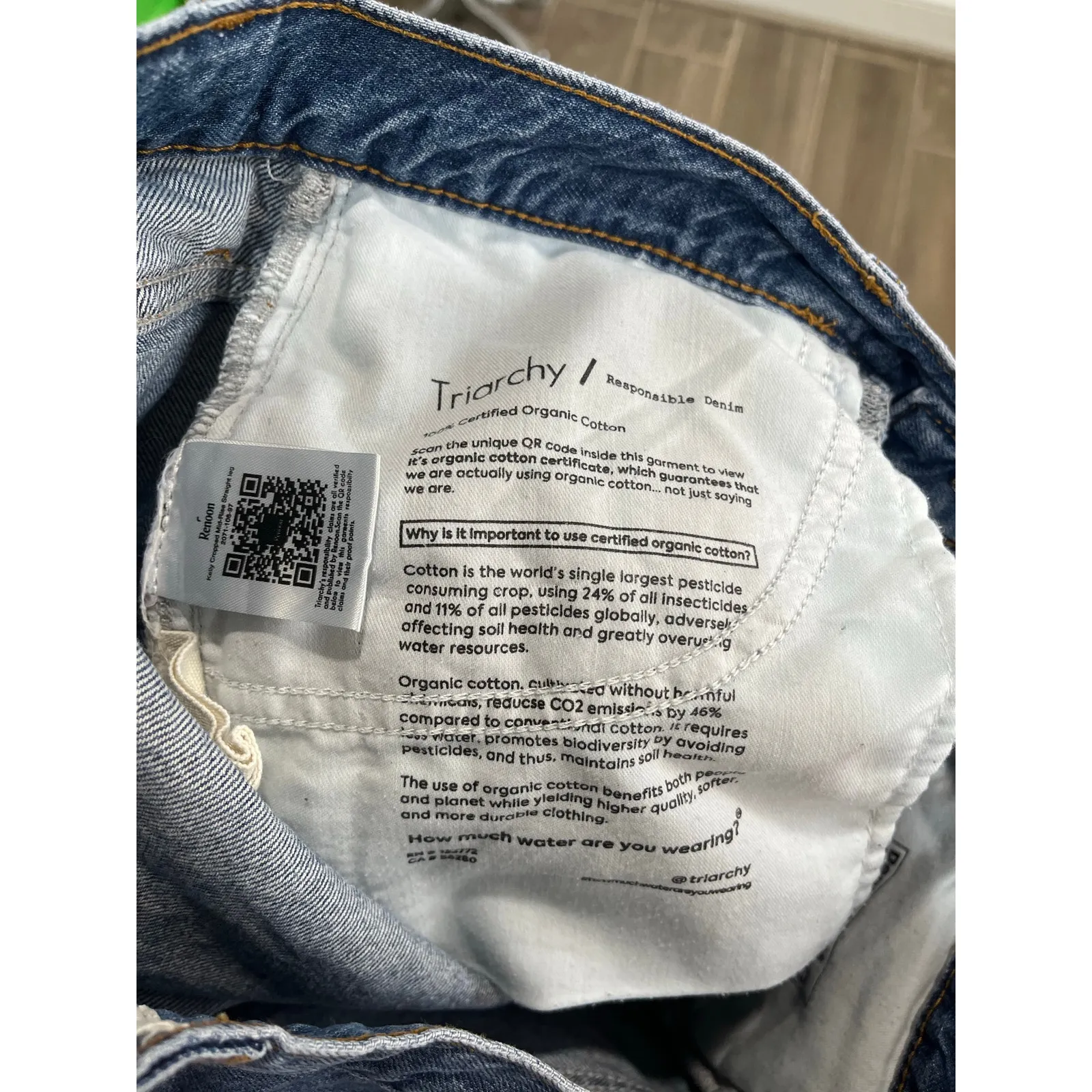 Triarchy Kelly Organic Cotton Cropped Straight Leg Mid Rise Jeans Size 28 - Image 6