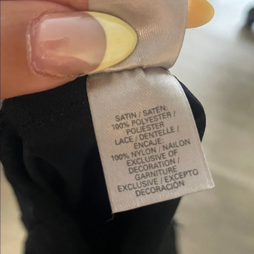 Victoria's Secret Tease Satin Lace Trim Mini Slip Gown S *Black* Vintage - Image 9