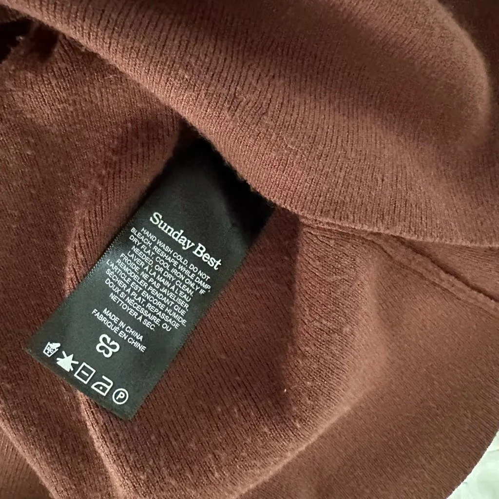 Aritzia Sunday Best Women’s Brown XS Turtleneck Sweater Dress - Image 4